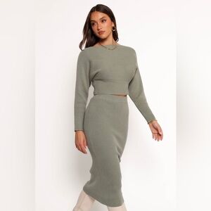 PETAL & PUP SERENA KNITTED SET - OLIVE B2936
